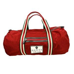 Gucci Red Nylon Boston Handbag 189655 213048 XX03379